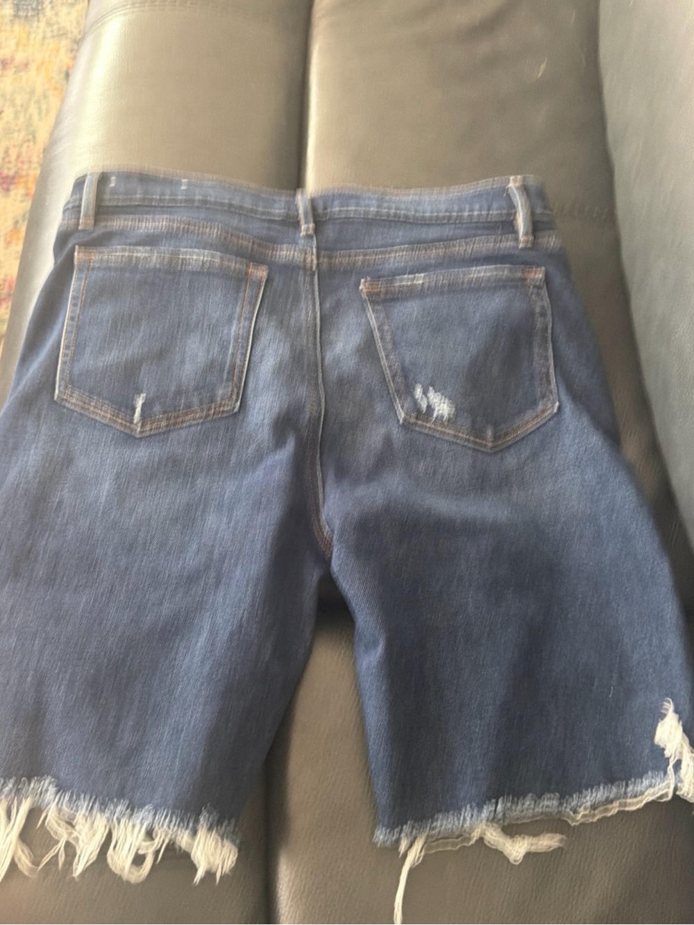 LOFT Dark Blue Denim High-Rise Shorts